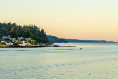 Sabahın erken saatlerinde Washington 'daki Mukilteo' daki Fener Parkı 'nda feribottan Whidbey Adası' na giderken görüldü.