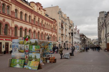 Yaya Arbat Sokağı, Moskova, Rusya 6 Ekim 2018