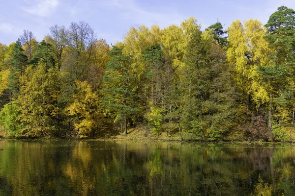 Bright Colors Autumn Park Lake — Stock Photo, Image