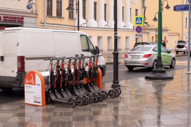 elektrikli scooter kiralama, Moskova, Rusya, 23 Ekim 2018