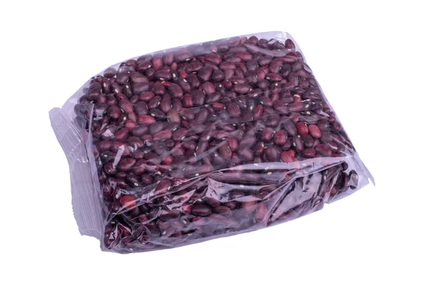 Frijoles Rojos Envases Transparentes Aislados Blanco Imagen De Stock