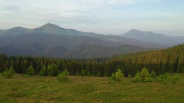 Vahşi dağların muhteşem hava görüntüleri. Carpathian Ulusal Doğa Parkı, Ukrayna.