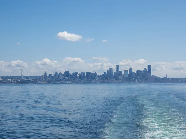 Trajekt Seattlebainbridge Trajektovou Trasou Přes Puget Sound Mezi Seattlem Ostrovem — Stock fotografie