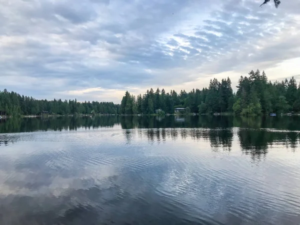 海狸湖公园 Beaver Lake Park 是位于华盛顿市萨马米什市海狸湖西南角的一个公园 它为公众提供了进入湖边 捕鱼区 野餐场所 棒球场 无皮带狗公园 — 图库照片