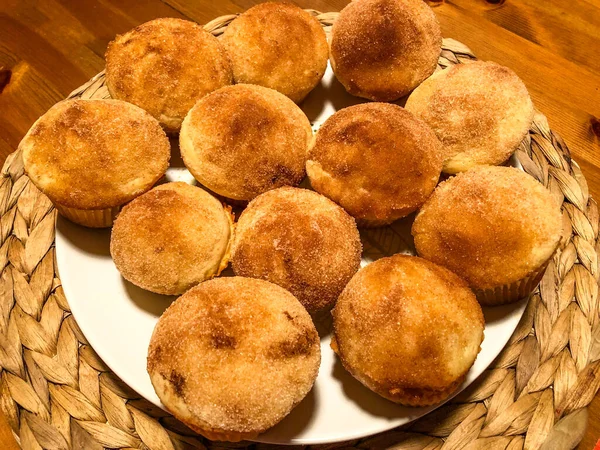 Muffins Donut Azúcar Canela Los Muffins Donut Son Unos Muffins — Foto de Stock