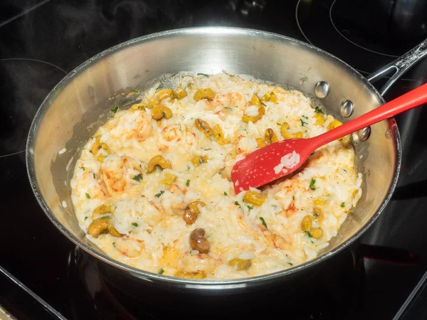 Sweet Crunchy Shrimp Stir Fried Crunchy Sweet Cashew Amazing Seafood — Stock Photo, Image