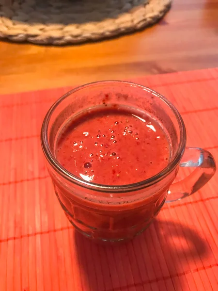 Erdbeer Smoothie Rezept Ist Einfach Lecker Und Völlig Anpassbar Mit — Stockfoto