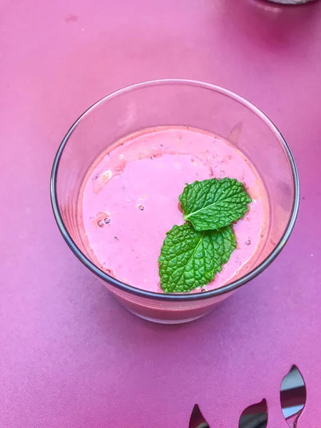 Erdbeer Smoothie Rezept Ist Einfach Lecker Und Völlig Anpassbar Mit — Stockfoto
