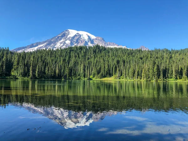 Uma Das Vistas Mais Emblemáticas Monte Rainier Parque Pode Ser — Fotografia de Stock