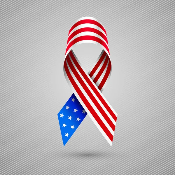 Изогнутая Лента Американского Флага Американский Патриотический Символ Независимости Дня Памяти — стоковый вектор