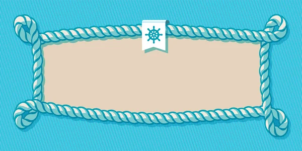 Rope Border Nautical Design Element Knot Frame — Stock Vector