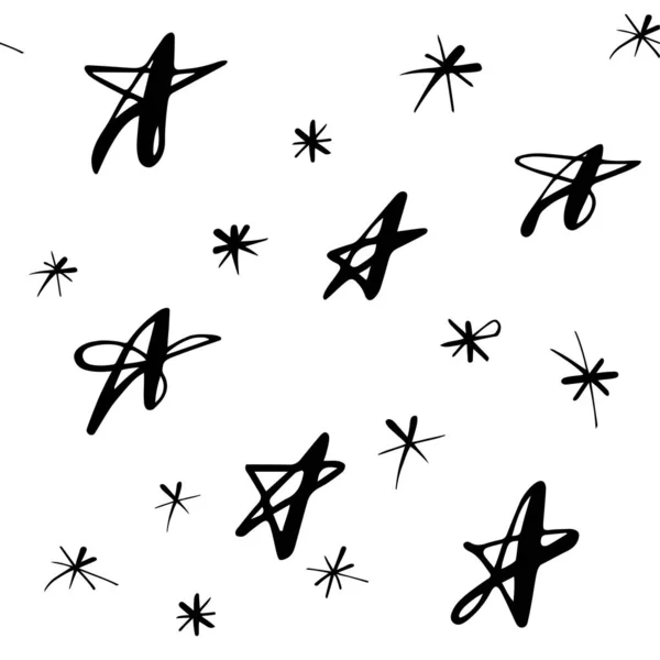 Étoiles et flocons de neige modèle d'hiver — Image vectorielle