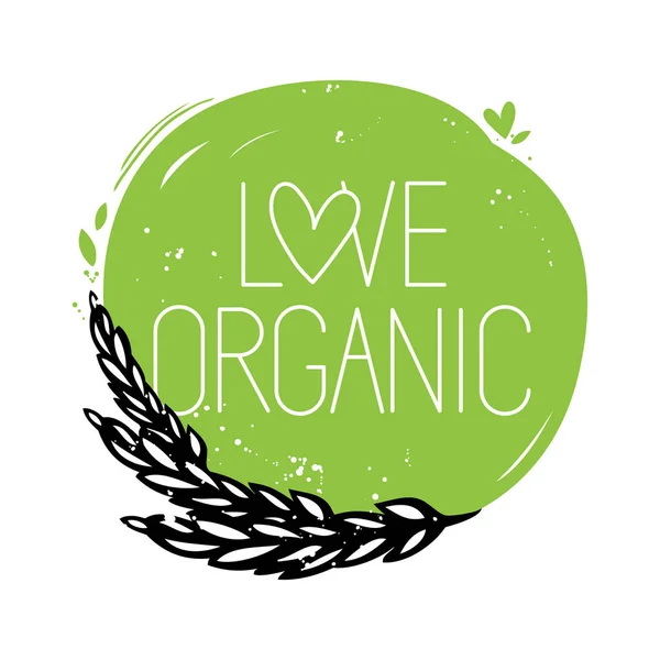 Amore organico simbolo rotondo — Vettoriale Stock