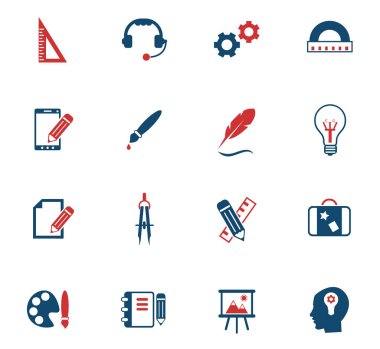 yaratıcı süreç renk simge seti