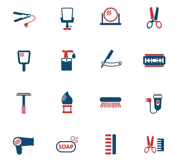 Barbershop kleur pictogramserie — Stockvector