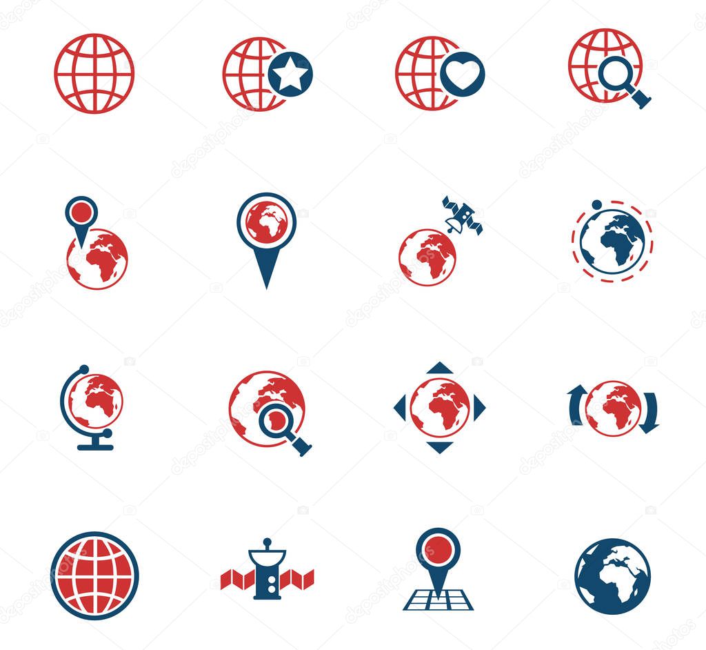 globes icon set