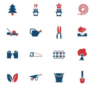 Peyzaj tasarım renk simge seti