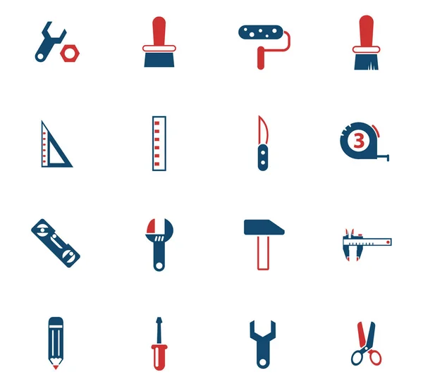 Werk tools kleur pictogramserie — Stockvector