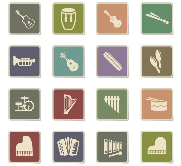 Conjunto de iconos de instrumentos musicales — Vector de stock