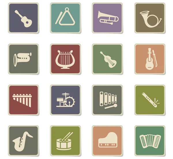 Conjunto de iconos de instrumentos musicales — Vector de stock