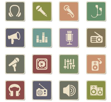 müzik ekipmanları Icon set