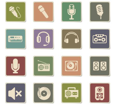 müzik ekipmanları Icon set