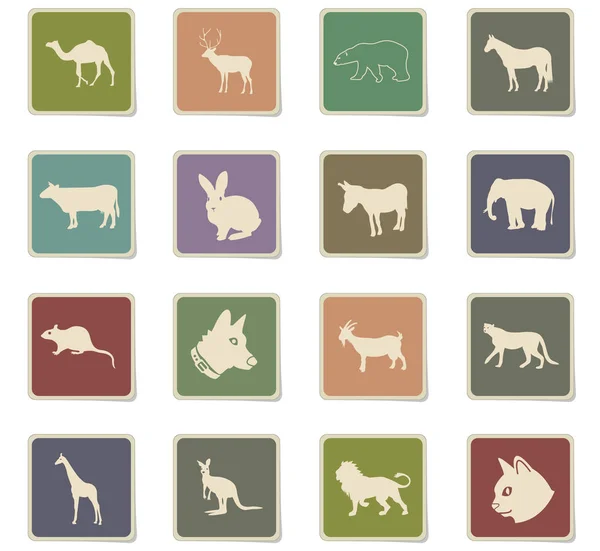 Set di icone per mammiferi — Vettoriale Stock