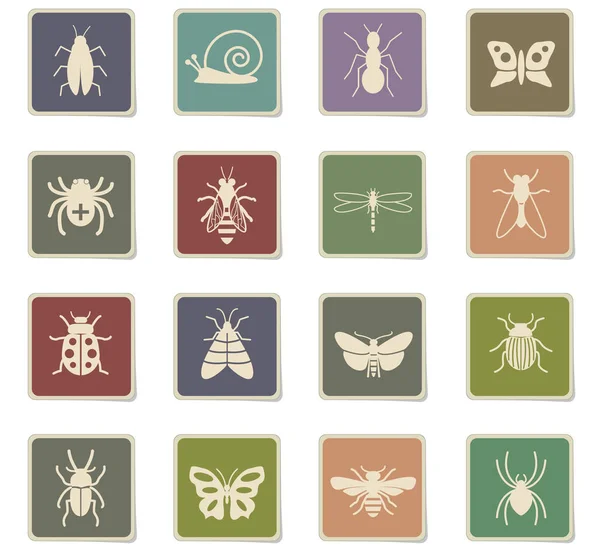 Conjunto de iconos de insectos — Archivo Imágenes Vectoriales