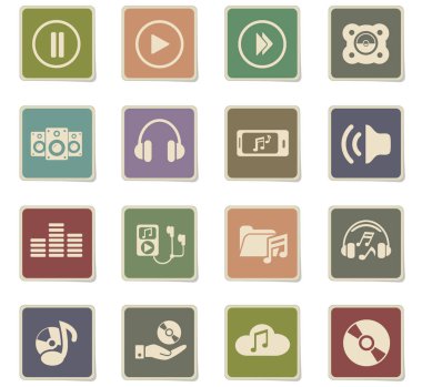 dijital müzik Icon set