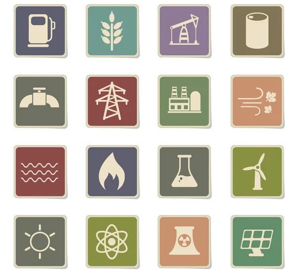 Conjunto de ícones de geração de energia —  Vetores de Stock