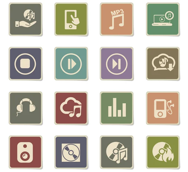 Digitale muziek pictogramserie — Stockvector