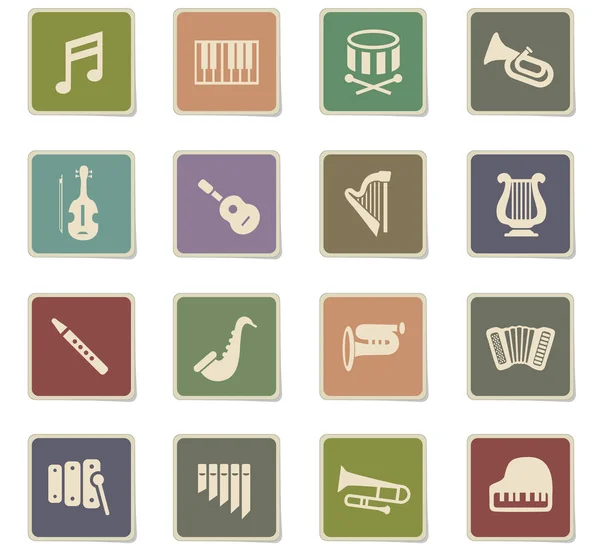 Conjunto de iconos instrumentos clásicos — Vector de stock