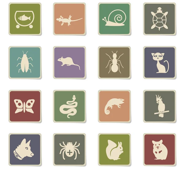 Conjunto de iconos mascotas — Vector de stock