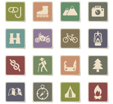 Aktif istirahat Icon set