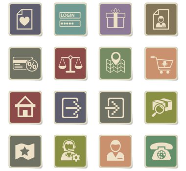 e-ticaret arabirimi Icon set
