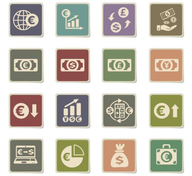 Döviz Alım Satım Icon set
