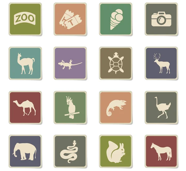 Hayvanat Bahçesi Icon set — Stok Vektör