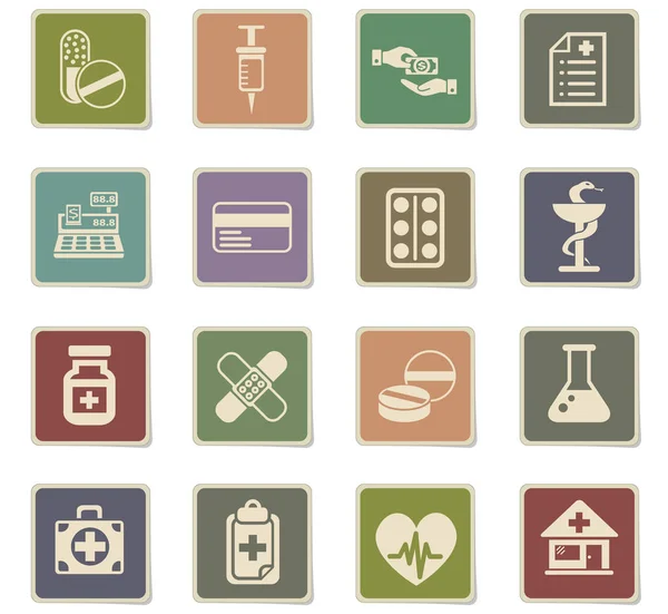 Drug store icon set — Stock Vector