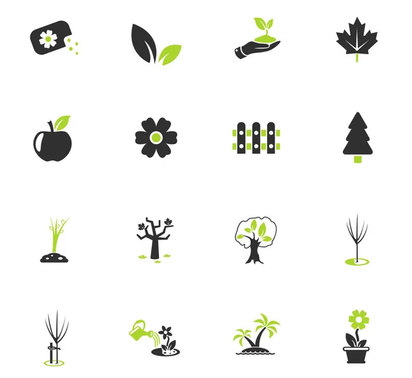 Pflanzen Werkzeuge Icon Set — Stockvektor