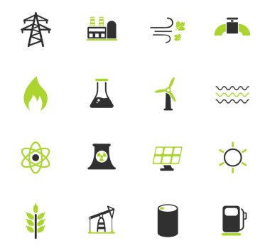 güç üretimi Icon set