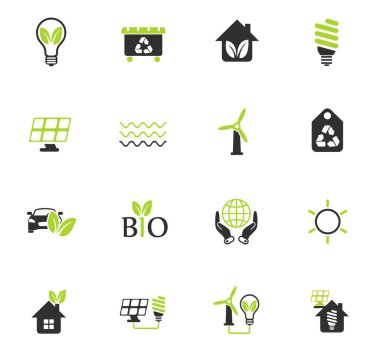 Alternatif enerji simgesi seti