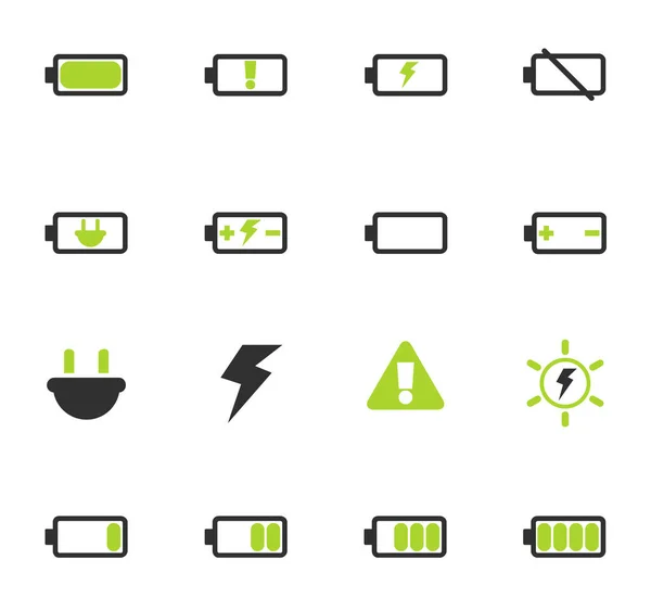 Batterij pictogram Kleurset — Stockvector