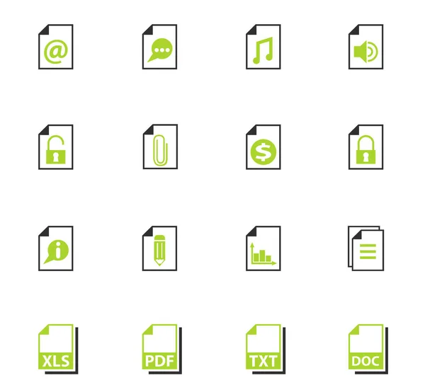 Set icona documento — Vettoriale Stock