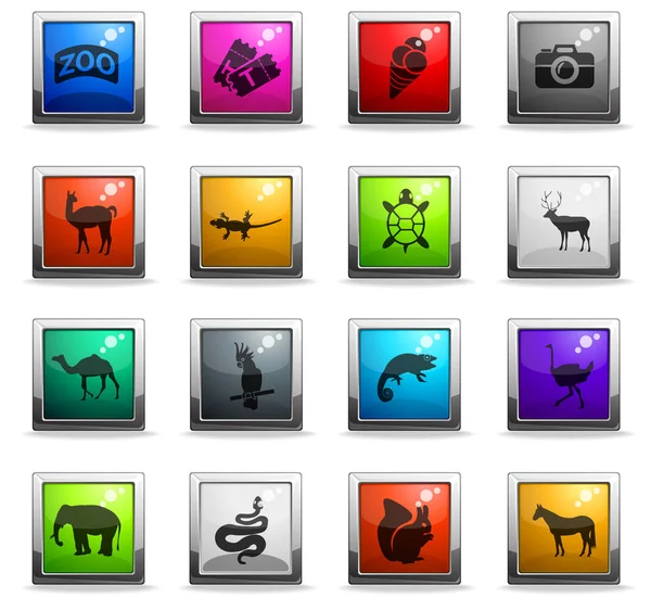 Hayvanat Bahçesi Icon set — Stok Vektör