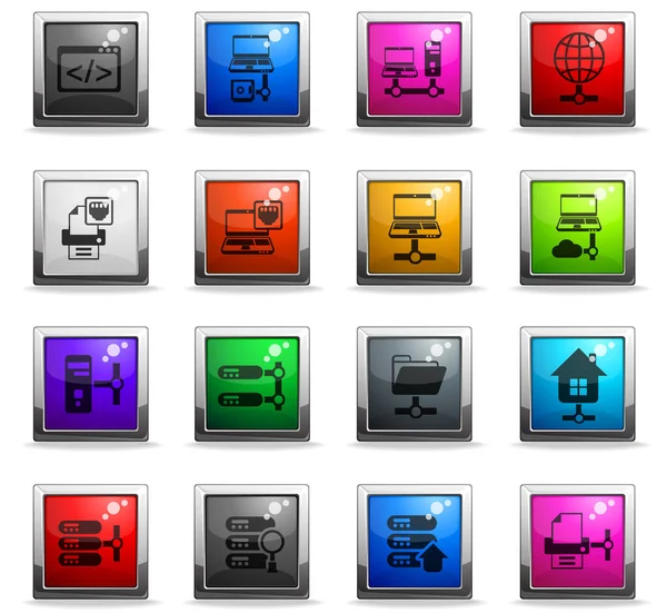 Server icon set — Stock Vector