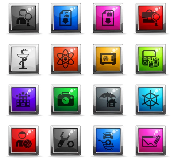 Iş arama Icon set — Stok Vektör