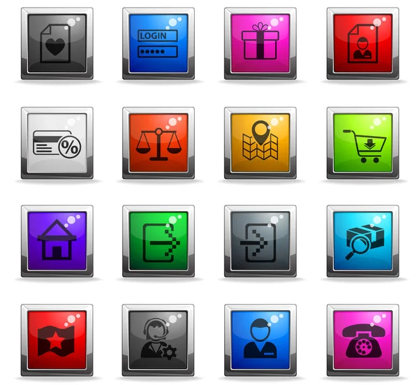 Conjunto de iconos de interfaz de comercio electrónico — Archivo Imágenes Vectoriales