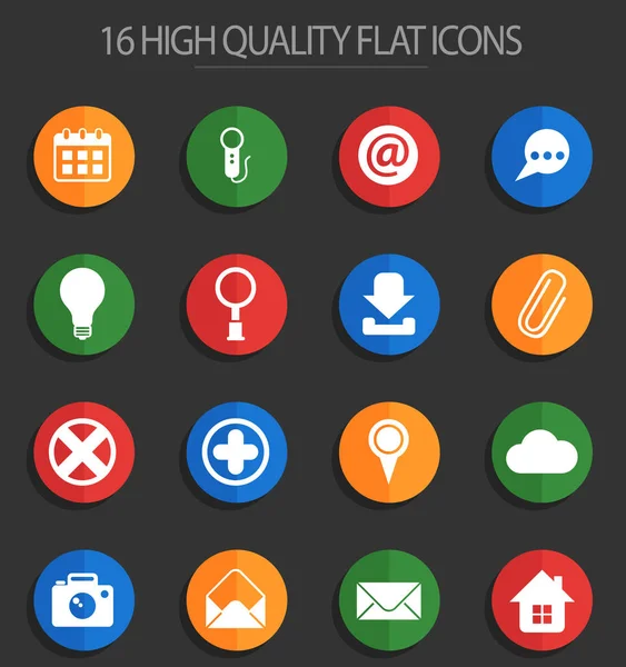 Interface utilisateur 16 icônes plates — Image vectorielle