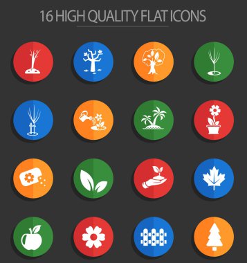 Araçlar 16 düz simgeler bitkiler