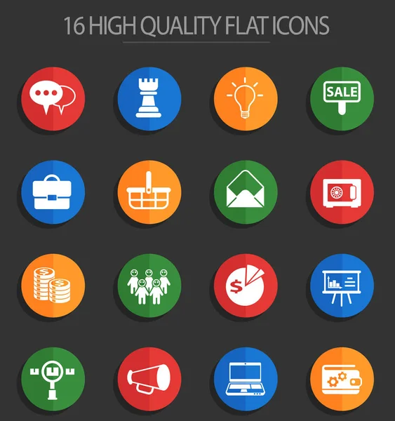 Marketing 16 plat pictogrammen — Stockvector